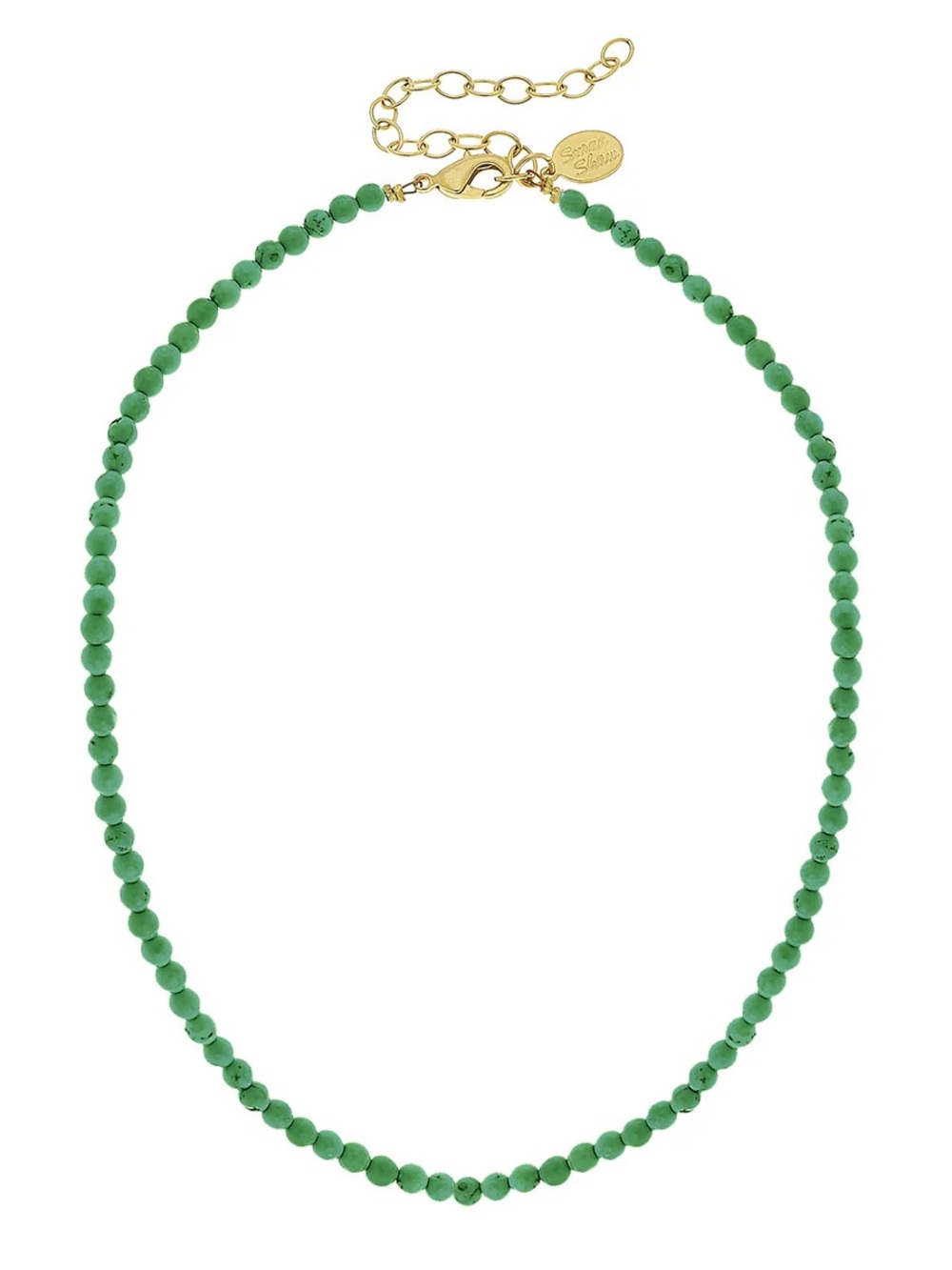 NWT Susan Shaw Jade Green Beaded Necklace